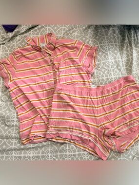 J. Crew Pink Striped Pajamas size XL